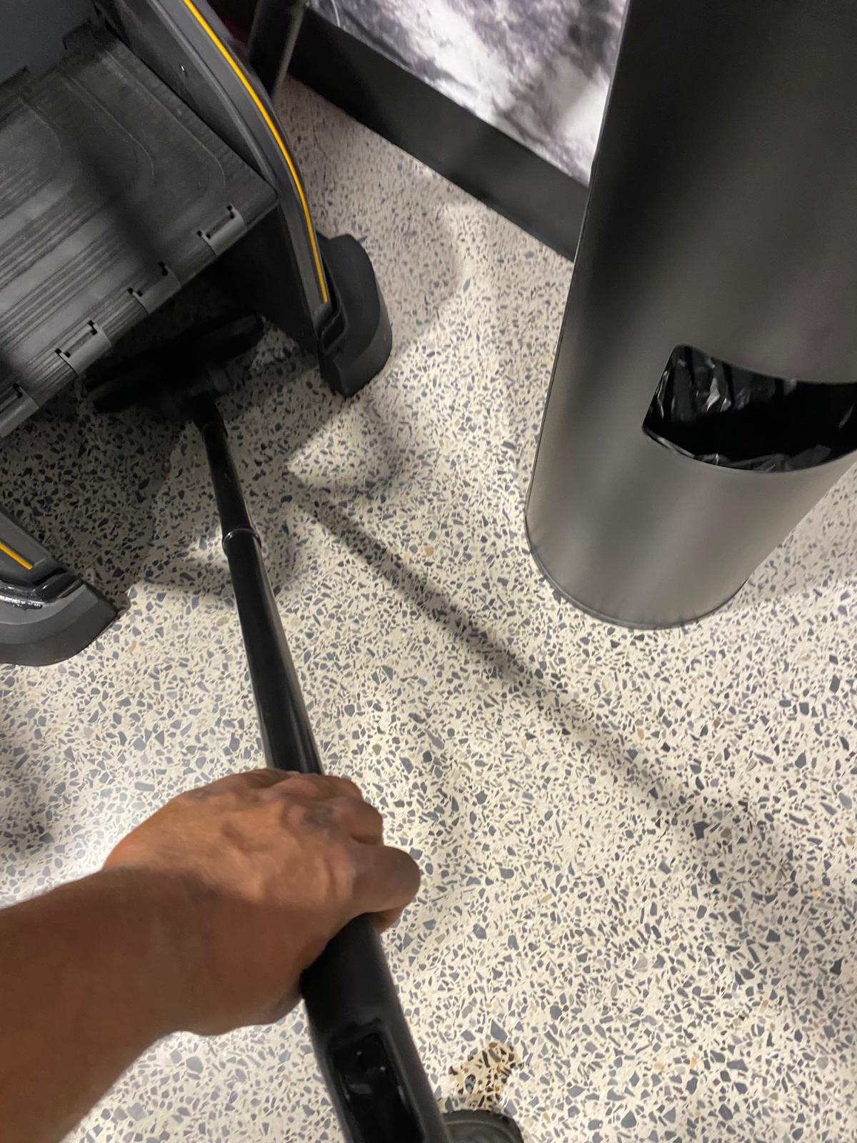 Vacuuming commercial floors